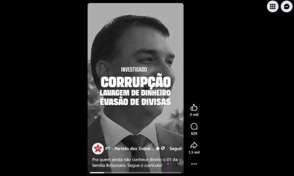 Campanha de Lula lança minidocumentário com 'currículo' de Flávio